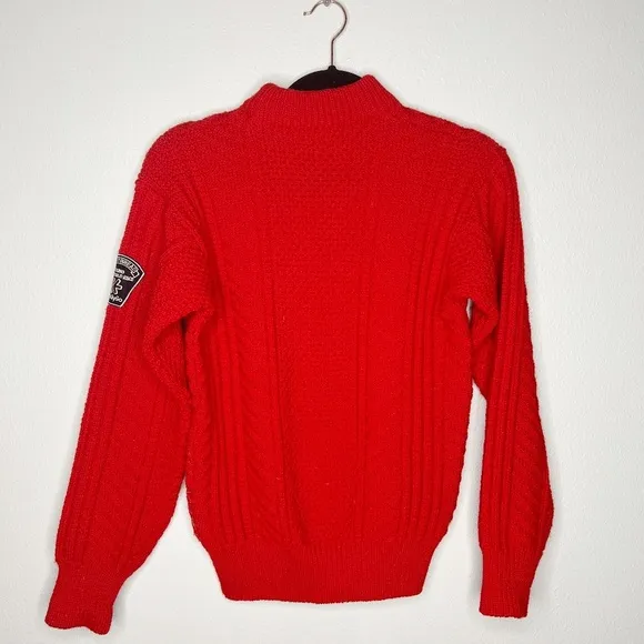 Vintage RollyGo Sweater Red 100% Wool Made in Italy Knit