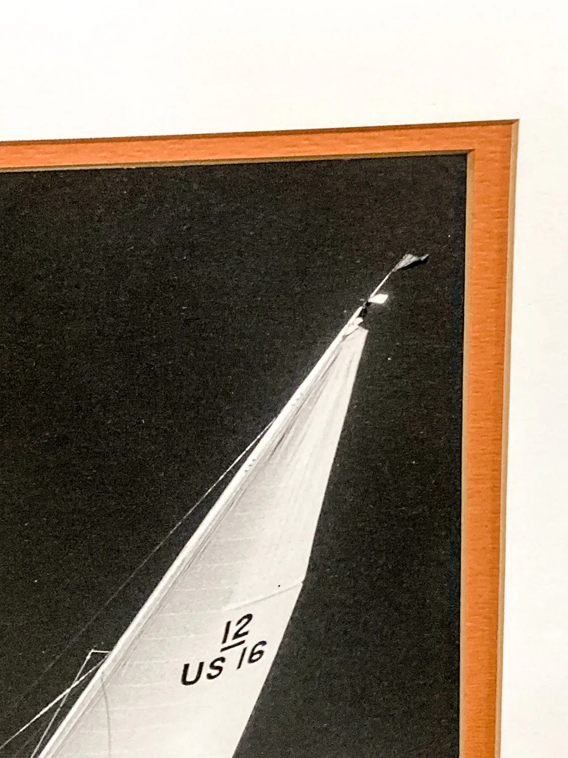 Vintage Stanley Rosenfeld Black & White Sailing Single Boat Framed Photograph