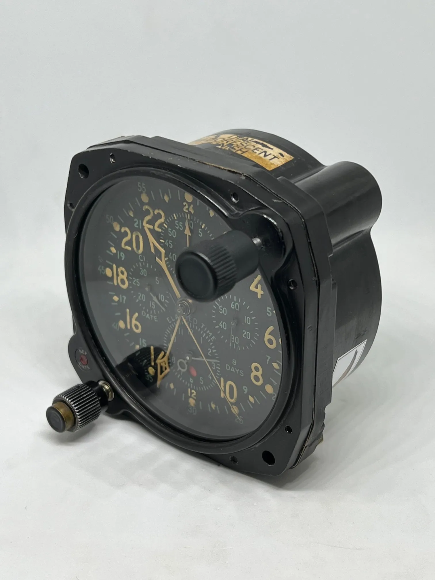 Vintage WW2 Military Hamilton 37500 Aircraft Dash Clock