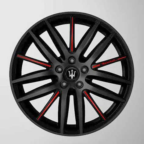 Wheel Rims - 19" Proteo Matt Black and Red - Ghibli and Quattroporte