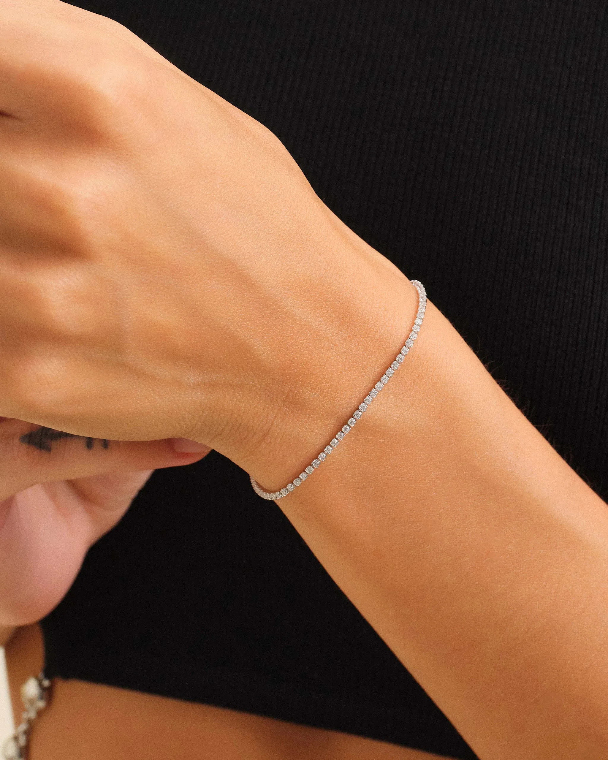 Women's Adjustable Tennis Bracelet - Silver