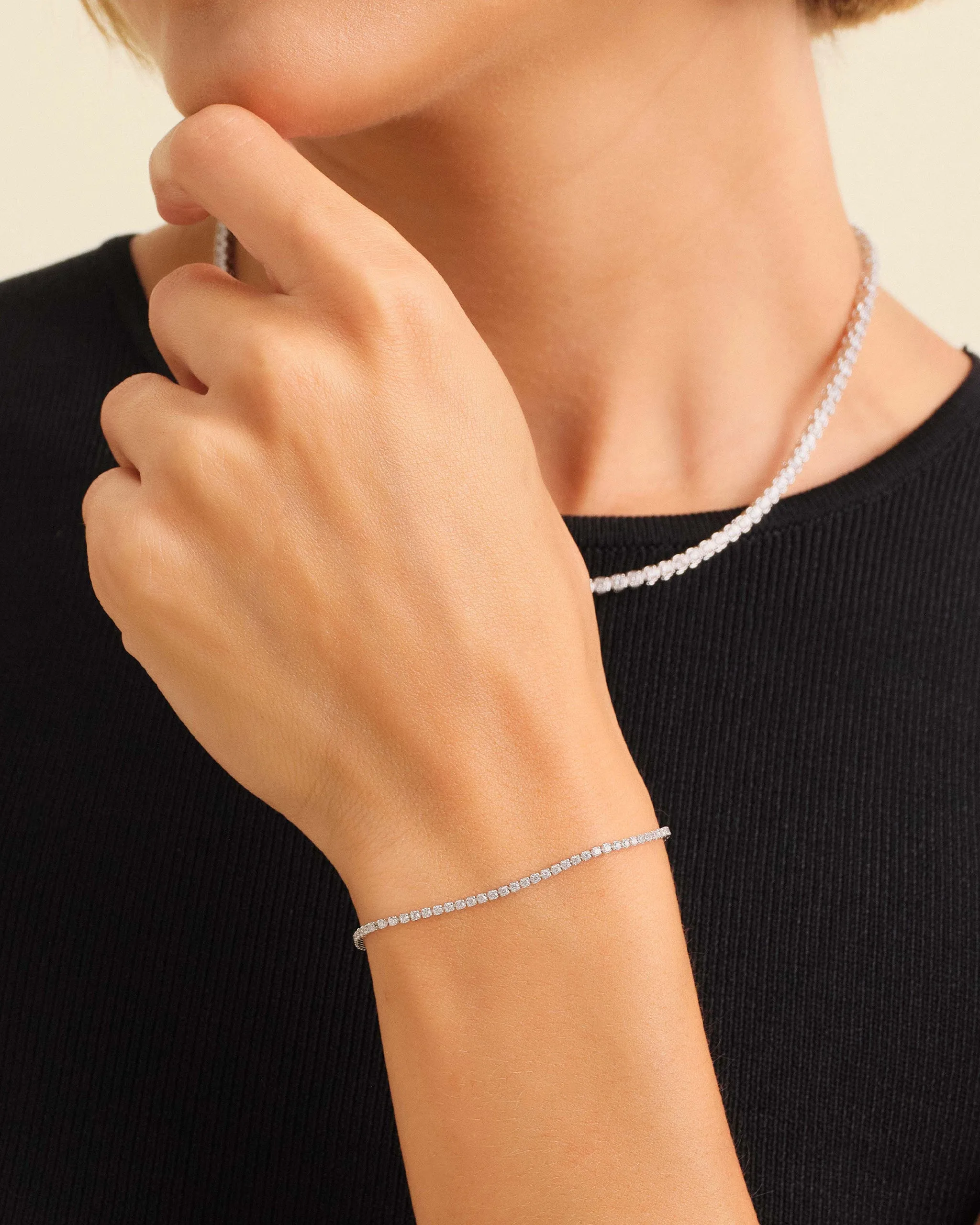Women's Adjustable Tennis Bracelet - Silver