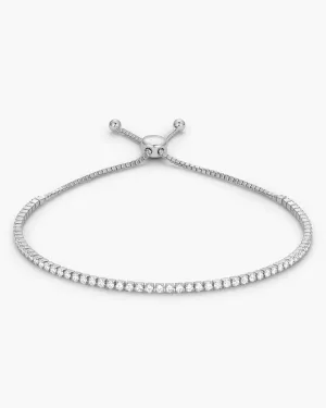 Women's Adjustable Tennis Bracelet - Silver