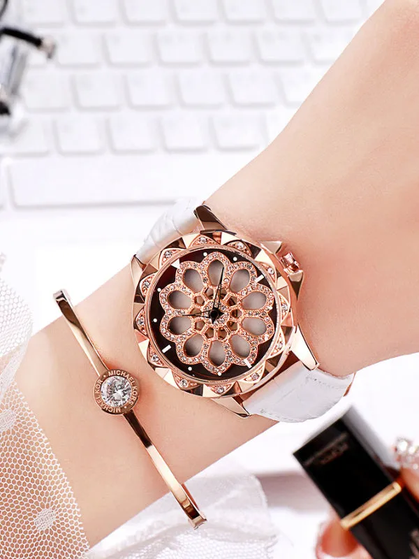 Women's Watch Diamond flower pattern watch dial Women's clothing watch