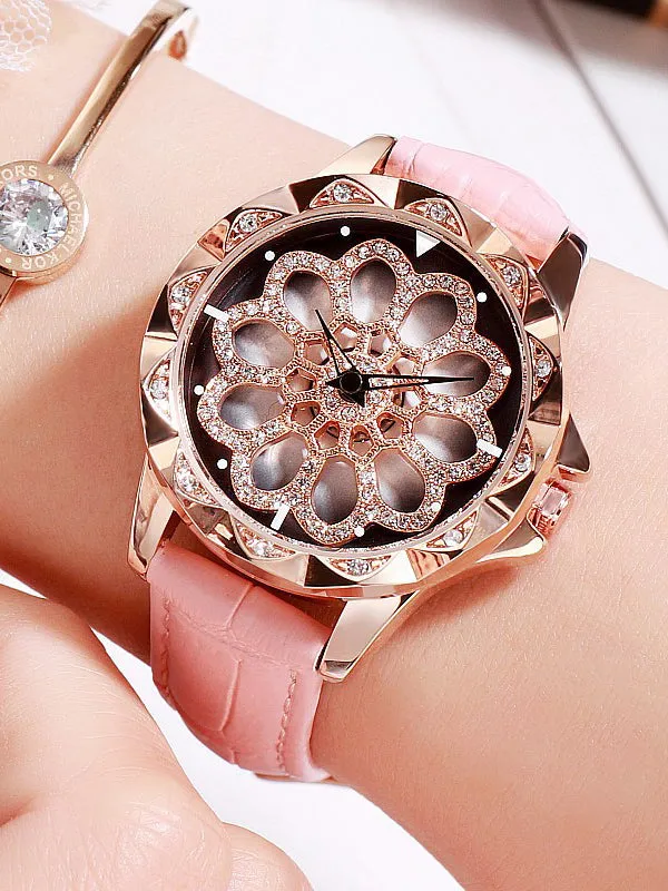 Women's Watch Diamond flower pattern watch dial Women's clothing watch
