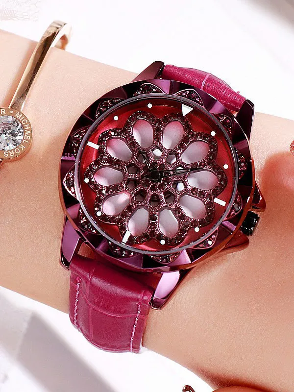 Women's Watch Diamond flower pattern watch dial Women's clothing watch