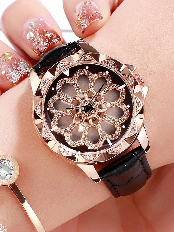 Women's Watch Diamond flower pattern watch dial Women's clothing watch
