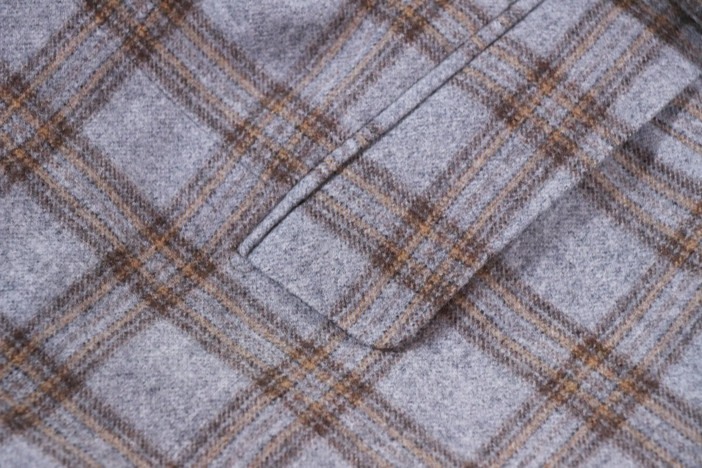 Wool & Cashmere Plaid Sportcoat in Grey & Tan
