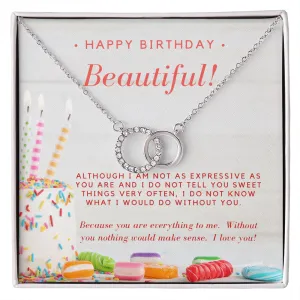 You are everything to me-Perfect Pair Circle Birthday Necklace for Women